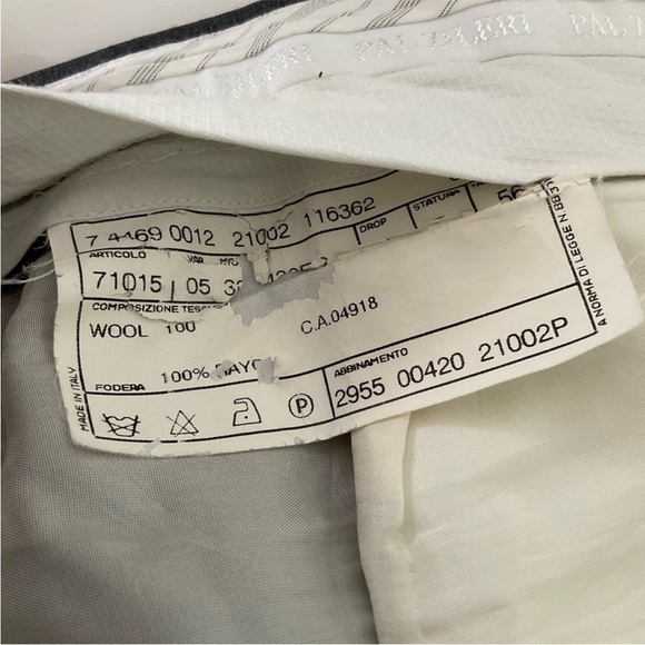 PAL ZILERI Gray Dress Suit Pants 100% wool. Made In Italy - Picture 8 of 8